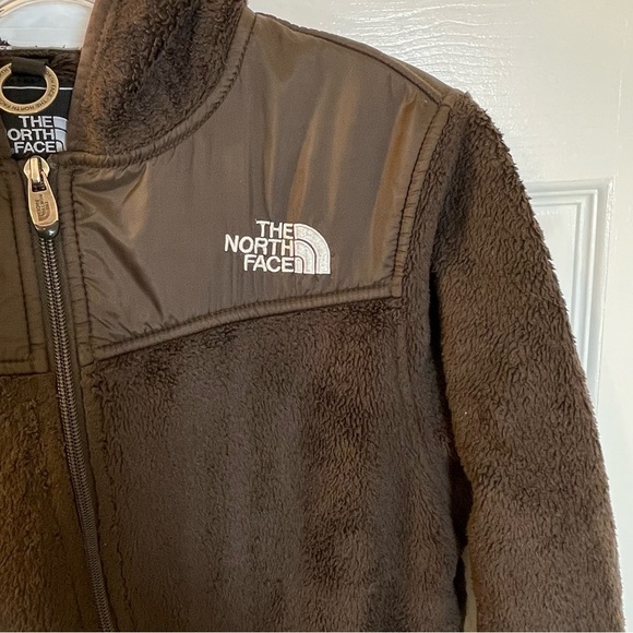 The North Face Oso Womens Small Full Zip Fleece Outdoor Hoodie Jacket Dark Brown - Picture 6 of 13